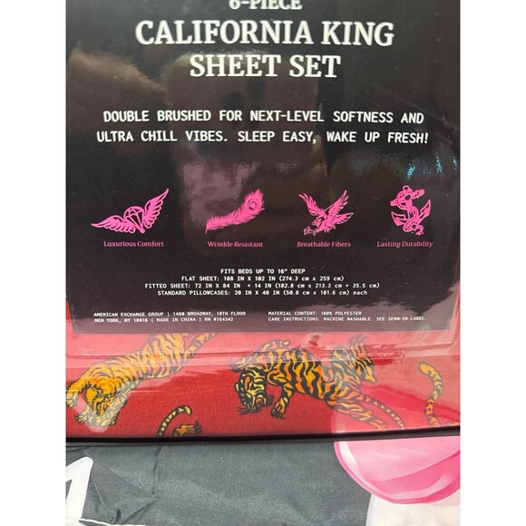 Ed Hardy Cal King Sheet Set, 6 pieces - Picture 6 of 7